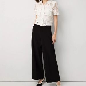 WHBM Knit Crepe Pull On Wide-Leg Trousers. Size 12